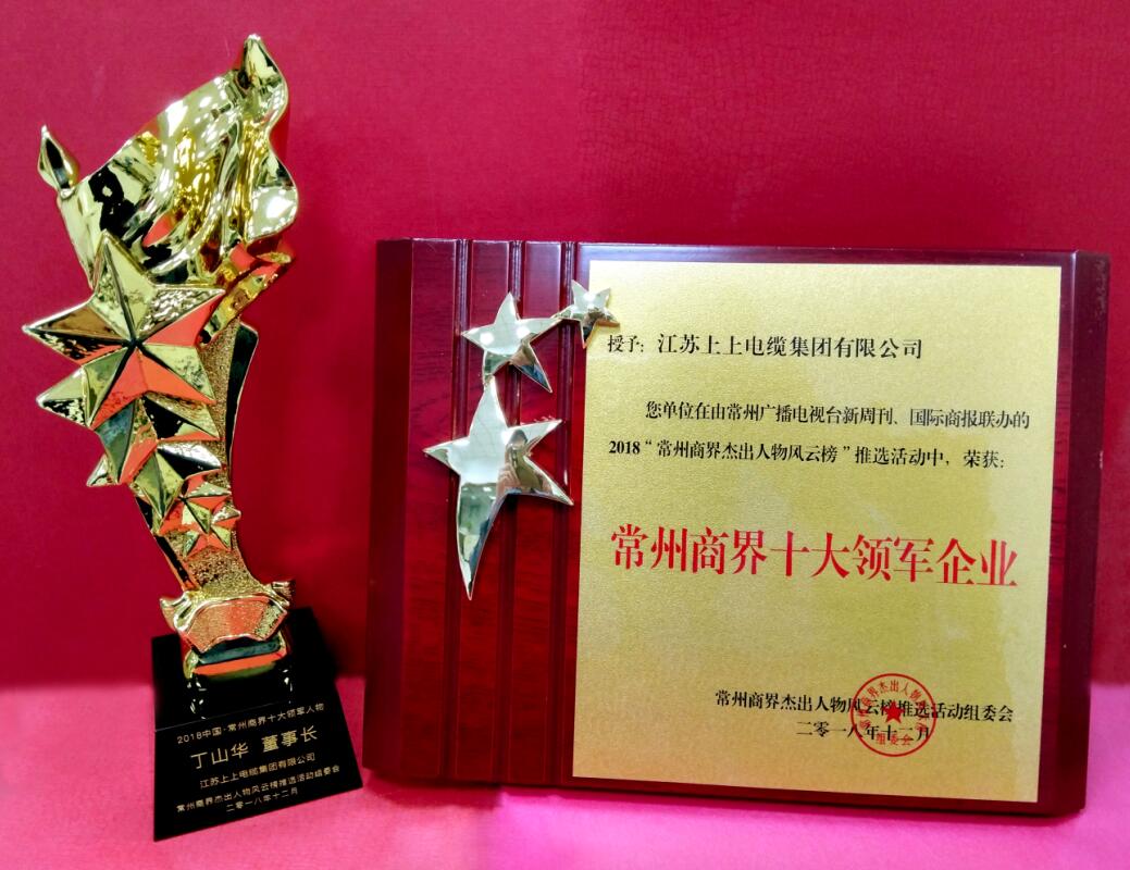 2018年12月6日，丁山華董事長榮獲“常州商界十大領(lǐng)軍人物”