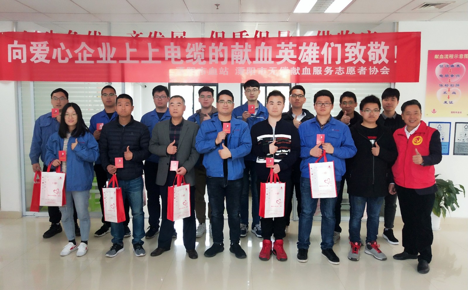 上上電纜連續(xù)10余年組織員工無(wú)償獻(xiàn)血，為生命加油